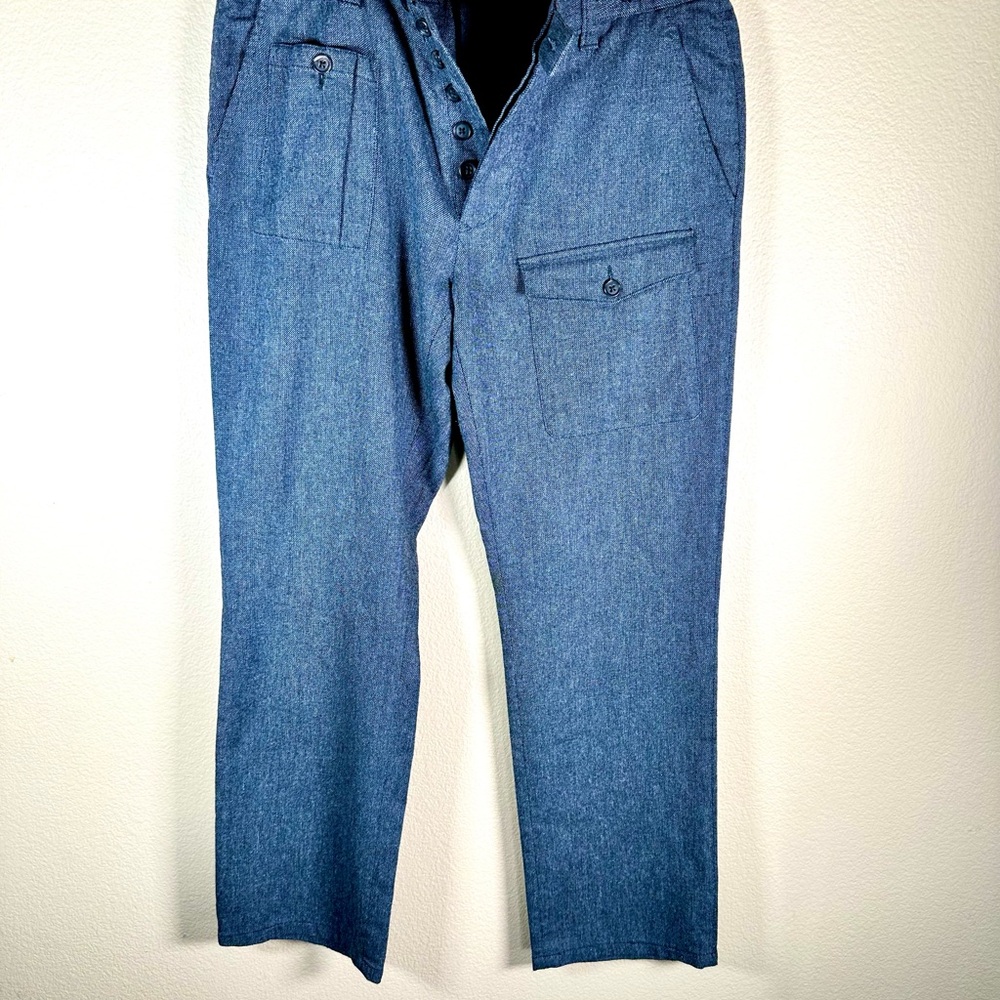 John Varvatos Men’s Gray Herringbone Tweed Cargo Style Pants US waist 32 - Picture 9 of 10